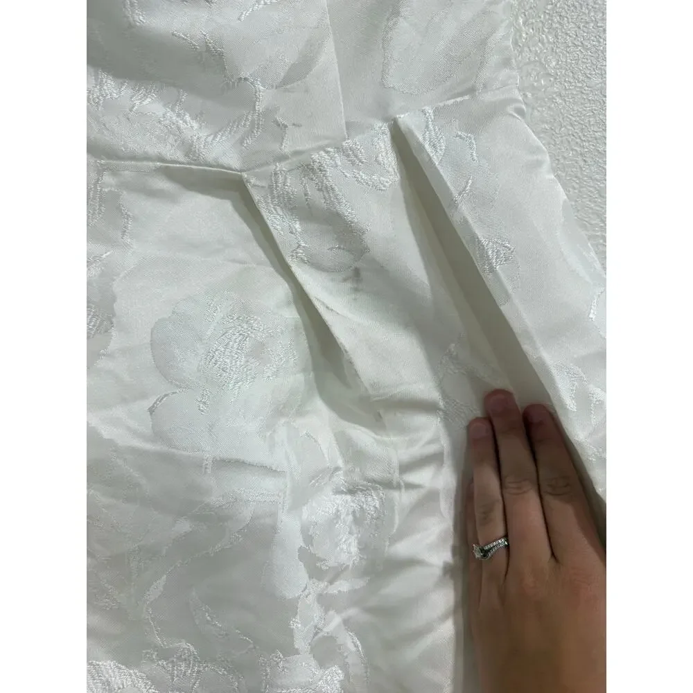 NWT Lulus Laurelin White Jacquard Pleated Strapless Maxi Dress Bridal Medium